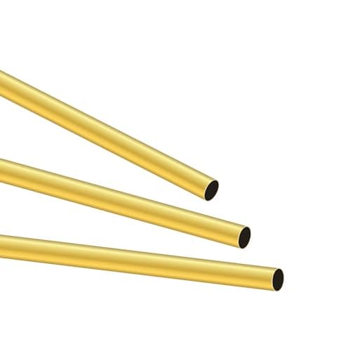Image of LAVMHAB Brass Tube 7mm OD X 0.2mm Wall Thickness 300mm Length, Seamless Round Brass Pipes Tubing for DIY Craft (3pcs)