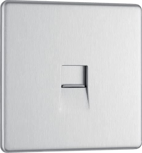 Image of BG Electrical Screwless Flat Plate Single Telephone Master Socket