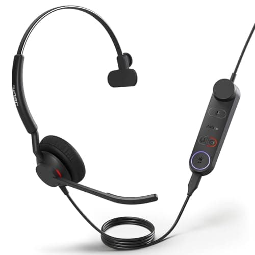 Image of Jabra Engage 50 II schnurgebundenes Mono-Headset mit Link Call Control, geräuschunterdrückender 3-Mic-Technologie und USB-C-Kabel - mit Allen führenden UC-Plattformen wie Zoom kompatibel - Schwarz