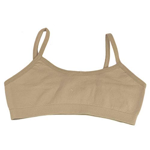 Image of Toocool Girl's Sports Bra, Crop Top Bra for Kids, Teen Girl Clothes, Microfiber Underwire-Free Bra for Girls, Basic Underwear LO-TB0003 [4-6, Beige]