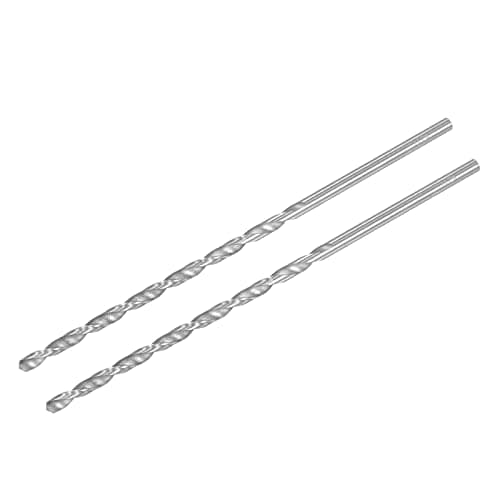 Image of sourcing map HSS(High Speed Steel) Extra Long Twist Drill Bits, 4.5mm Drill Diameter 160mm Length for Hardened Metal Woodwork Plastic Aluminum Alloy 2 Pcs