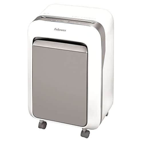 Image of Fellowes 15 Sheet Paper Shredder for Office - 100% Jam Proof Micro Cut Shredder - LX31M Shreds for 20 Minutes - Powershred Office Shredder with 23 Litre Bin - DIN Level P5 - White - Amazon Exclusive