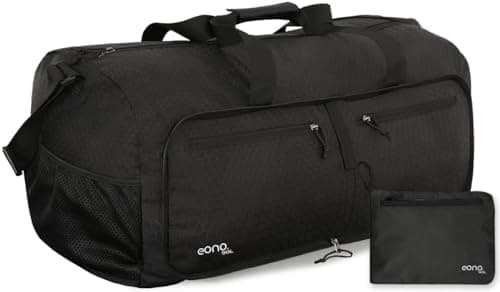 Image of Eono 90L Foldable Travel Duffle Bag Hold All Travel Luggage Bag Holiday Bag with Multi-Pockets for Women Men (Black)
