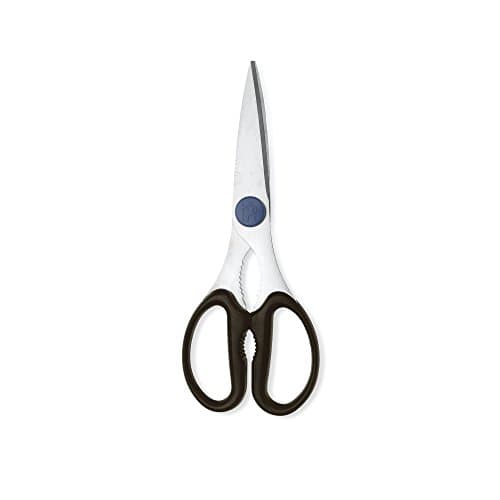 Image of HENCKELS Heavy Duty Kitchen Shears That Come Apart, Dishwasher Safe, Black, Stainless Steel, Blue