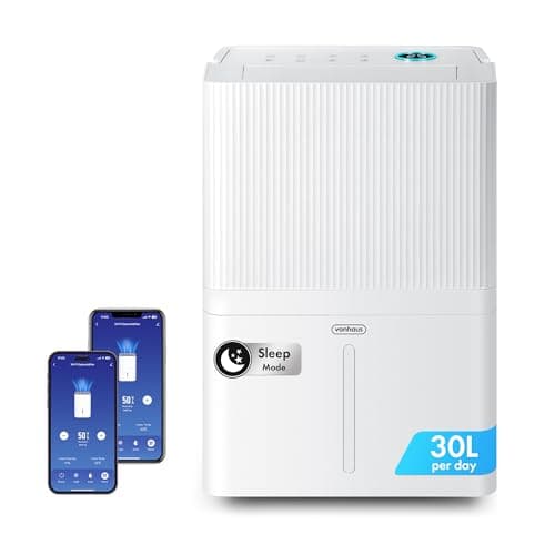 Image of VonHaus Dehumidifier 30L/Day, 5.3L Water Tank – WiFi/Smart Moisture Extraction Machine For Damp, Condensation, Laundry/Clothes Drying, Prevents Mould & Smells – For Home, Bedroom, Utility Room & More
