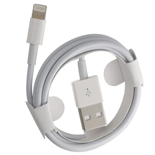 Image of kenable USB to Lightning Cable 8 Pin Sync and Charging Lead for iPhone 5/6/7/8/X/11/12/13 iPad iPod White 1m