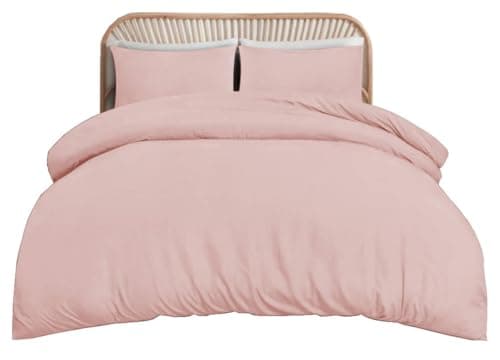 Image of funky gadgets Single Duvet Cover Set – Soft Brushed Microfiber Plain Dyed Duvet Cover Sets with Pillow Case- Bedding Quilt Cover Set (Pink)