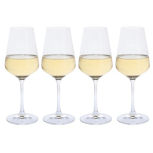 Image of Dartington Crystal Cheers! White Wine Glass, Set of 4 | Modern White Wine Glasses | 226mm | 350ml | Dishwasher Safe | Classy and Elegant Glasses | Perfect for Entertaining