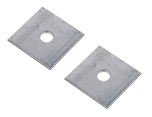 Image of TERF® Heavy Duty M20 (20mm) X 75mm X 6mm Zinc Plated Steel Square Plate Washer - 20mm ID X 75mm OD X 6mm Thickness - Pack of 2