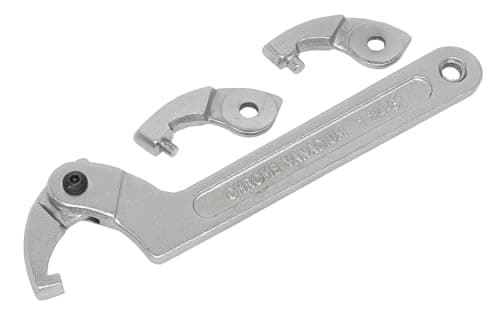 Image of Sealey SMC2M 4pc Adjustable C Spanner - Hook & Pin Wrench Set 32-76mm