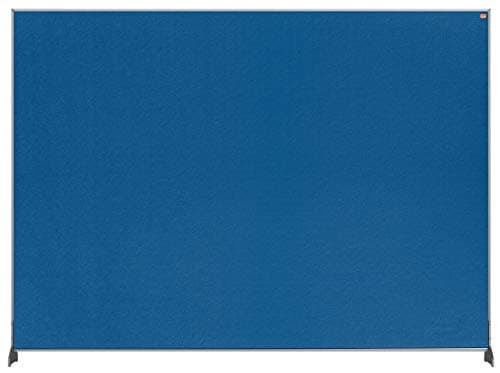 Image of Nobo Impression Pro 1.8 m Hgh Desk Divider, Felt Surface, Blue, 1400 x 1000 mm, 1915505
