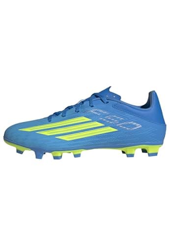 Image of adidas Unisex F50 Club Firm Ground/Multi Ground Football Boots, Lucid Ray Blue/Team Solar Yellow 2/Lucid Aquamarine, 8 UK