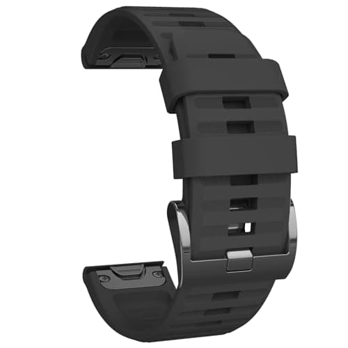 Image of Watch Strap for Garmin Fenix 8X/Fenix 7X/Fenix 6X/Fenix 5X,26mm QuickFit Replacement Band for Garmin Enduro 3/Enduro 2,Fenix 3,Tactix Bravo (Black)