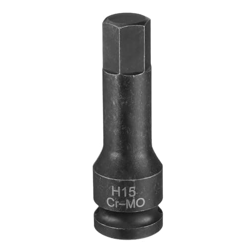 Image of Sourcing Map 15mm Hex Impact Bit Socket H15 1/2" CR-MO Steel Phosphate Black Drive Socket Adapter for Auto Mechanics Work Repair Maintain