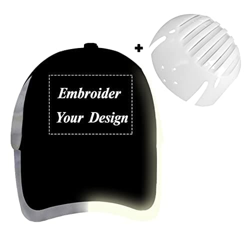 Image of YOWESHOP Personalized Bump Cap, Hi Viz Cap, Baseball Cap,Black(Embroidery)