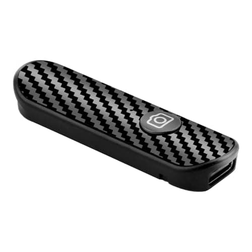 Image of Bluetooth Remote Shutter Wireless Camera Control Shutter for Smartphone Selfie Stick 10m Remote Range Clicker Instant Connect with Type-C Rechargeable Carbon Fiber Design for iOS Android (Black)