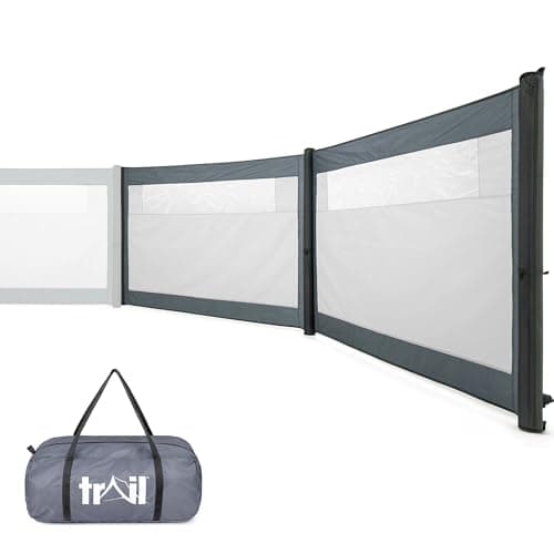 Image of Trail Air Windbreak Double Extension Panel, Inflatable Camping Windbreaker Extender, Modular Windshield Add On Section, TPU Poles, Kador Strip Awning Channel Fixing (L375cm x H130cm)