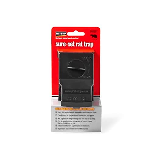 Image of Pest-Stop Sure Set Rat Trap – Large Snap Trap for Rats and Mice – Indoor & Outdoor Use – Reusable, Easy to Clean, Durable ABS Plastic – Black
