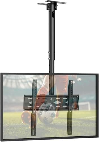 Image of JXMTSPW Ceiling TV Bracket for 26-68 inch Flat Screen Fits Most LCD LED OLED 32 43 55 60 65" TVs Monitor, Full Motion Height Adjustable TV Bracket up to 45kg Max VESA 400x400mm Hanging TV Mount