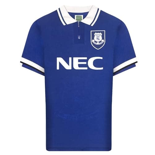 Image of Score Draw Everton 1994 Retro Football Shirt Blue Large Polyester
