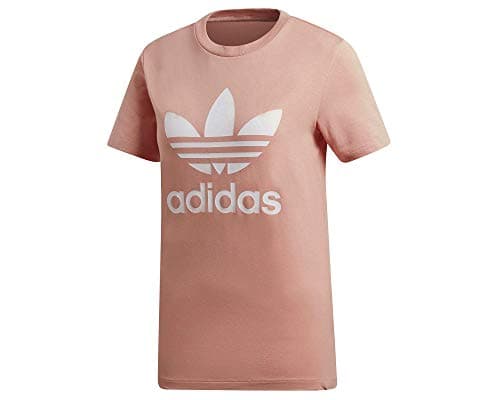 Image of adidas womens Trefoil Tee T-Shirt, Pink (Dust Pink), 10 (Manufacturer Size: 42)