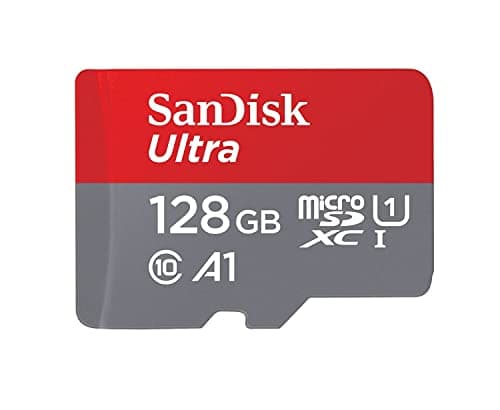 Image of SanDisk Ultra 128GB microSDXC Memory Card + SD Adapter with A1 App Performance up to 100MB/s, Class 10, U1 - Amazon exclusive packaging