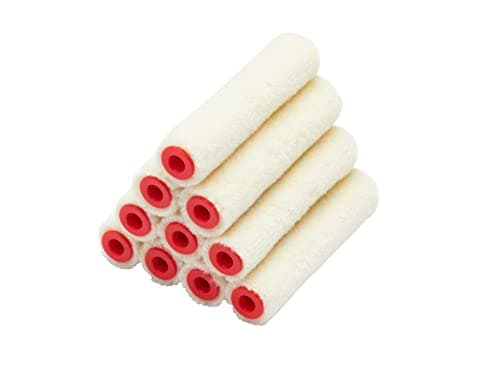Image of ProDec 10 pack 4 inch Gloss Pile Mohair Mini Paint Rollers for a Smooth Finish with Gloss and Satin Paints, Varnish and Woodstains on Skirting Boards, Window Sills, Doors, Cabinets, Metal and More, 4"