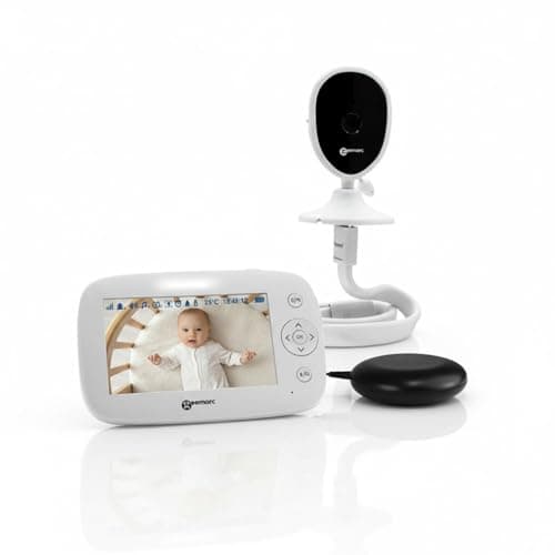 Image of Geemarc Sentinel, Baby Monitor with Colour Display for Hard to Wake Parents and Deaf, Detects Sounds, Movements and Temperature Changes, Powerful 95dB Alarm and Vibrating Pad, UK Version