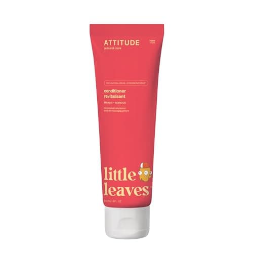 Image of ATTITUDE Hair Conditioner for Kids, Dermatologically Tested Products, Plant- and Mineral-Based Detangler, Vegan, Mango, 240 mL