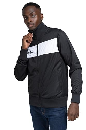 Image of Lonsdale Men Track Jacket Alnwick, Color:Black/White, Size:M