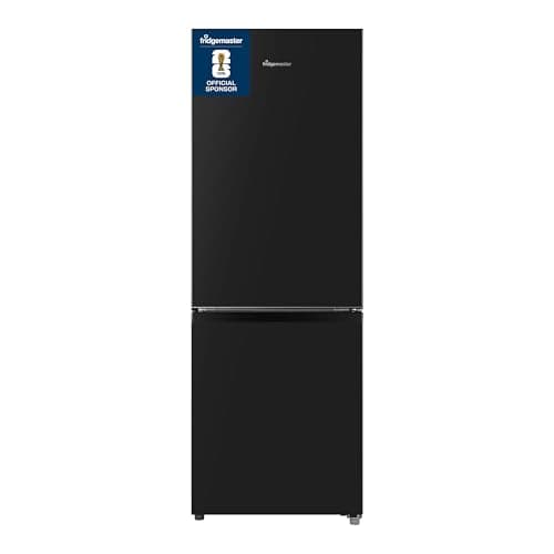 Image of Fridgemaster MC50165EB 50cm Freestanding 60/40 Fridge Freezer - 175-litre capacity with Crisper box - Reversible Door - LED Lighting- 4 Star Freezer Rating - Black - E Rated