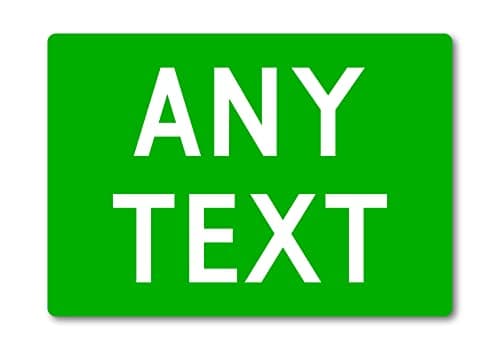 Image of Personalised Any Text METAL Custom Sign Plaque. Indoors or Outdoors. 10 Colours, Various Sizes. Home Bar Man Cave Workshop Bedroom Address (A5 (197mm x 141mm), Green)