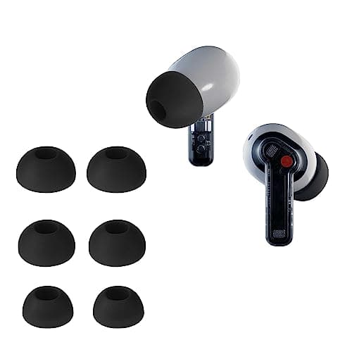 Image of kwmobile 6x Replacement Ear Tips Compatible with Nothing ear (2) - Silicone Tips for Earphones - Black