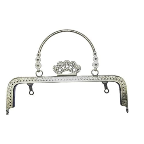 Image of Metal Purse Frame 20CM Retro Embossing Flower Golden Metal Kiss Bucket Purse Frame for Bags Handle Clasp Bag DIY Accessories(Bronze)