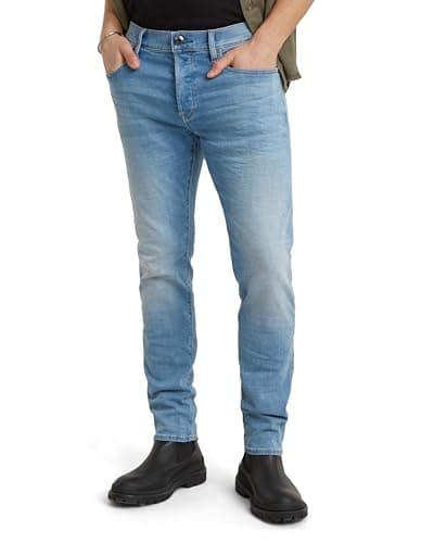 Image of G-Star Men's 3301 Slim Jeans, Blue (lt indigo aged 51001-8968-8436), 35W / 32L