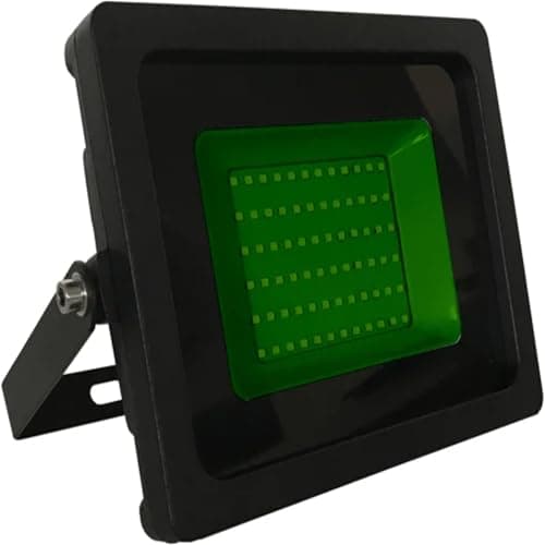 Image of 30W Green LED Slimline Floodlight, Waterproof Outdoor Light, IP65 Rated Focus Light for Small Gardens & Effect Lighting, Energy-Efficient A+ Rating, 240W Equivalent with 120-Degree Beam Angle