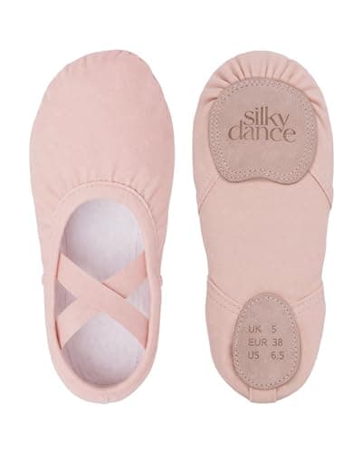 Image of Girls Canvas Split Sole Ballet Shoes PrimaFlex - UK C10 -Pink