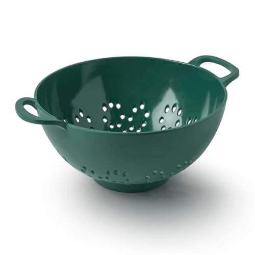 Image of Zeal Melamine Berry Colander Small Kitchen Strainer Sieve with Easy Grip Handles, 15cm, Forest Green