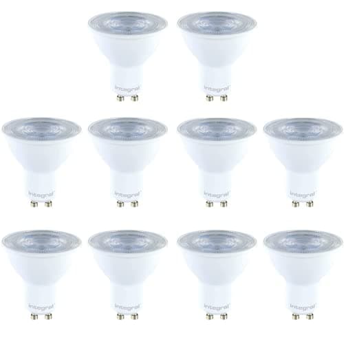 Image of Integral LED 3.6W LED GU10 Lamps Bulbs PAR16 Non-Dimmable Indoor Lighting: 10 Packs (4000K / Cool White)