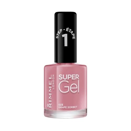 Image of Rimmel Super Gel, 23 Grape Sorbet, Long-Lasting Nail Polish, Glazed Finish, Easy Application, Gel-like Manicure, Chip Resistant, Clean Formula, 12ml