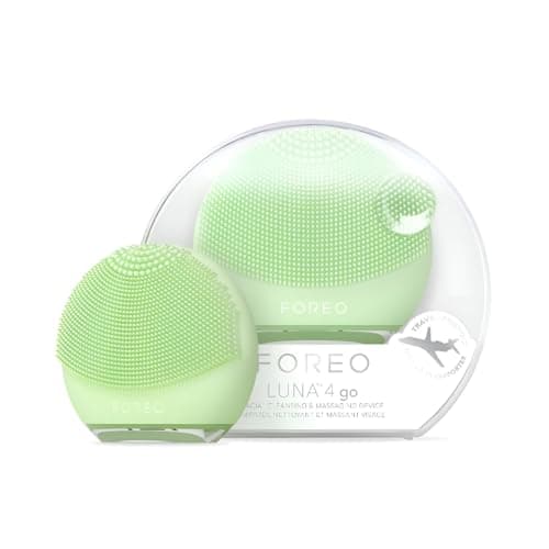 Image of FOREO LUNA 4 go Facial Cleansing Brush & Firming Face Massager - Premium Face Brush - Enhances Absorption of Skin Care Products - Simple Face Care Travel Accessories - All Skin Types - Pistachio