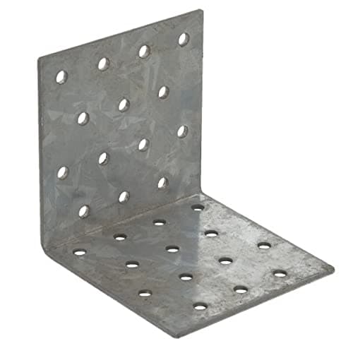 Image of BPC Fixings Galvanised Angle Plate 25-Piece Set, 40 mm Length x 40 mm Width x 20 mm Height, Silver
