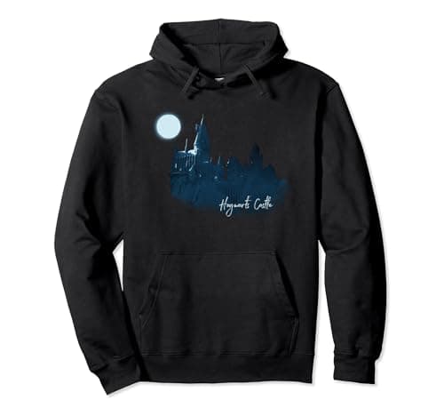 Image of Harry Potter Moon Hogwarts Castle Painted Pullover Hoodie