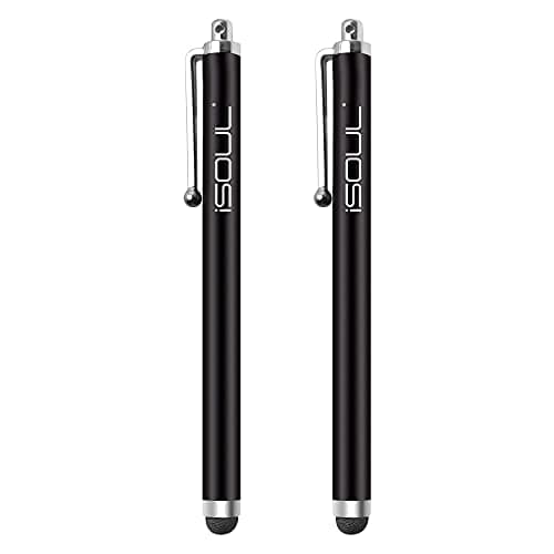 Image of ISOUL Stylus Touch Pen, [2 PACK] Styli Capacitive Touchscreen Pen Aluminium Stylus For iPhone, iPad Mini, Pro, Galaxy, Note, Tab, Nexus, Nokia, Blackberry, OnePlus, Tablets and More - Black