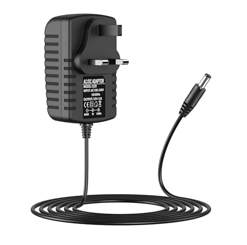 Image of 12V 2A Power Supply, AC Adapter 100-240V to 12V 2A DC Power Cable UK Plug Driver Transformer Universal Charger Cable 5.5mm x 2.1mm Jack for LED Strip Lights, Router, CCTV Camera, Monitor