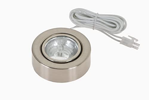 Image of FRS Surface Round 12v 20w Halogen Downlight Under Unit Cabinet Stainless Warm White (Transformer Required)