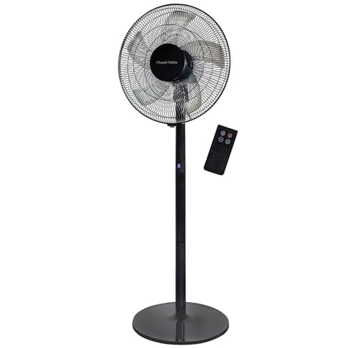 Image of Russell Hobbs Tower Fan in Black - 3 in 1 Pedestal Fan with LED Display & Remote, 1.3m Height, 8 Speed Settings, Oscillating, 48W, 2 Year Guarantee