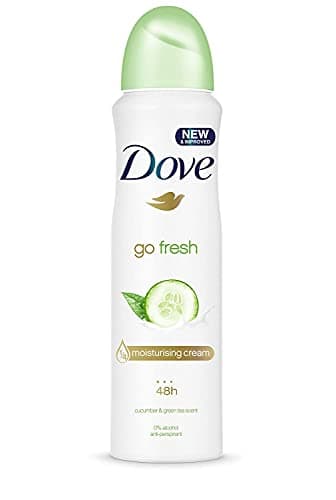 Image of Dove Go Fresh Cucumber & Green Tea Anti-perspirant Deodorant with ¼ moisturising cream aerosol with a long-lasting, fresh fragrance 250 ml