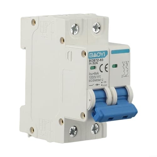 Image of 2 Pole DC Miniature Circuit Breaker 1000V Double MCB with Multiple Amp Options for Solar and Control Panels (20A)
