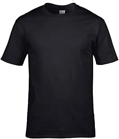 Image of IBEX MART Plain Black Short Sleeve Shirts Mens, Regular Fit Crew Neck Cotton Workwear Tee Shirts Mens, Small